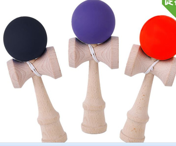 Rubber Kendama Ball Japanese Traditional Wood Game Kids Toy Rubber Paint & Beech,mix color