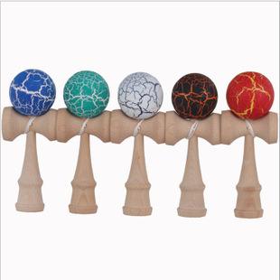 Wooden Kendama Crack Paint Ball kendama skill ball Juggling Game Ball Japanese Traditional Balls Educational Toys Children Gift in stock