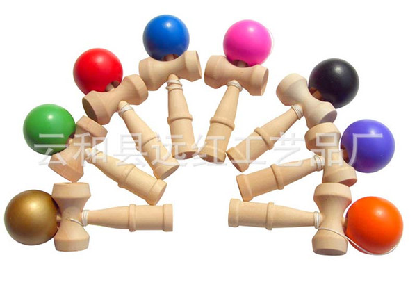 New Big size 18*6cm Kendama Ball Japanese Traditional Wood Game Toy Education Gift Children toys 6 colors DHL/Fedex Free