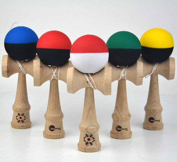 18.5 cm kendama with logo double colors rubber paint kendama professional