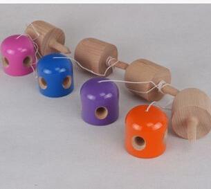 5 Hole Pill Kendama Toy Japanese Traditional Wood Game Kids Toy 11x5CM PU Coatting & Beech