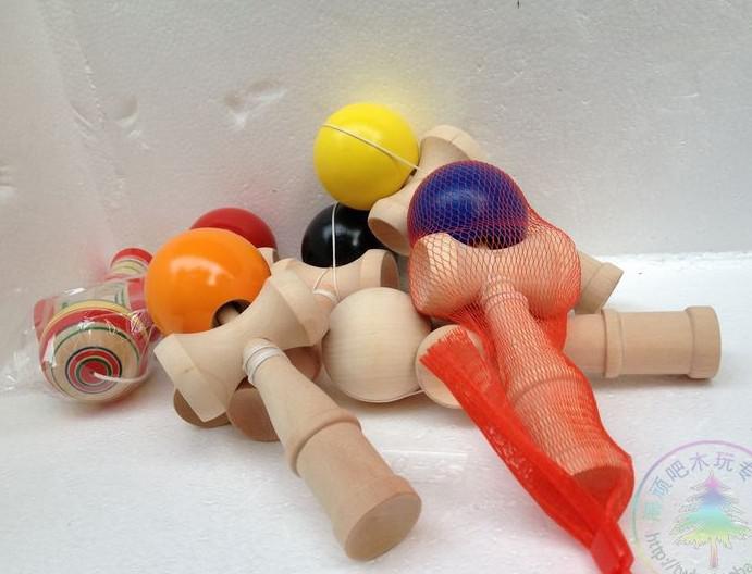 Big size 19*6CM Kendama Ball Japanese Traditional Wood Game Toy Education Gift 120pcs/lot Free shipping