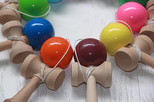 Kendama Ball Toy PU painting & beech Wooden Japanese Traditional Funny ball Game Education Toy 100pcs/lot 15 Colors Christmas gift