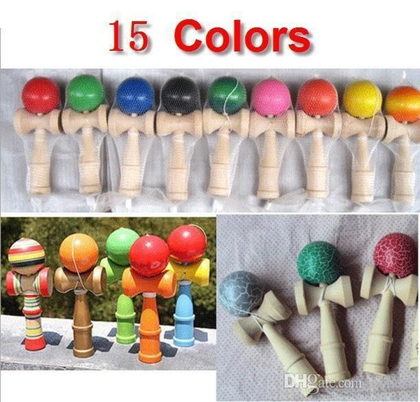 15 Colors 18CM Kendama Ball Japanese Traditional Wooden Toys Education Gifts Novelty Toys FedEx Free Shipping Hot Sale