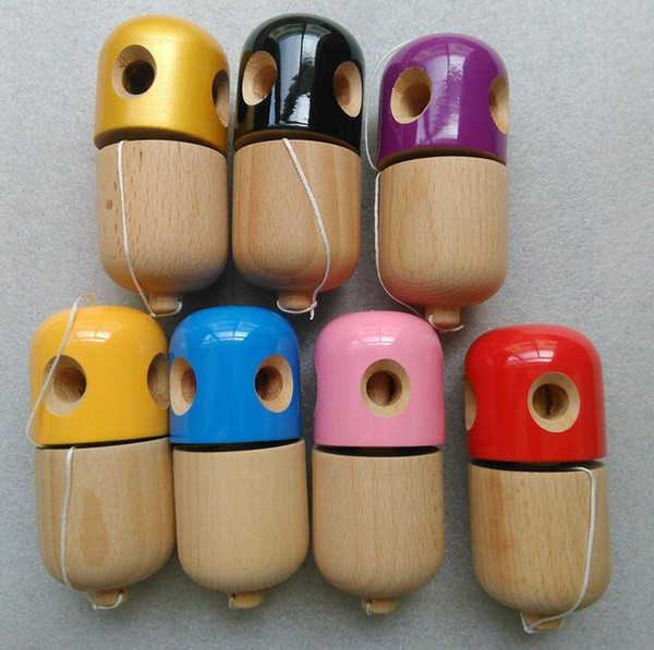 MOQ 100pcs PU paint pill Kendama 9colors 10CM Boutique Japan Traditional Game beech Kendama TOY