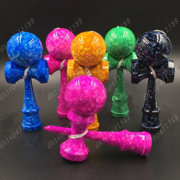 Newest 6 colors full marble paint kendama adult toys puzzle customization professional Boutique beech wood solid bag