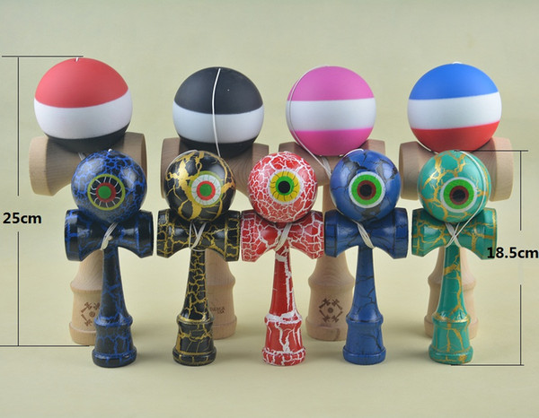 Free shipping FEDEXIP/DHL Japanese traditional wood toys Multi color rubber paint kendama 25cm kendama Education Gifts