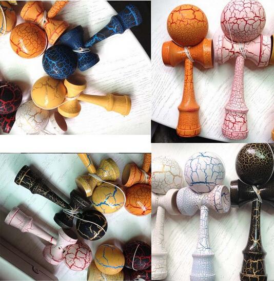 Fashion hot full Crack Paint Kendama Ball Skillful Juggling Game Ball Japanese Traditional Toy Balls Educational Toys Free 