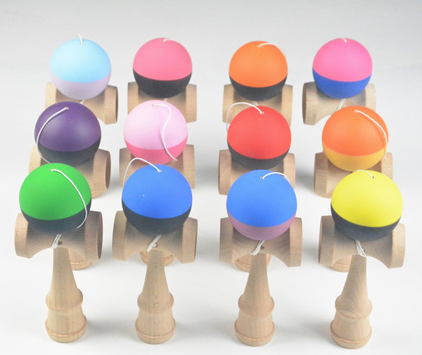 high-grade beech wood Kendama ball wooden toys 18.5cm flexible paint kendama skills ball traditional Wood Toy free shipping