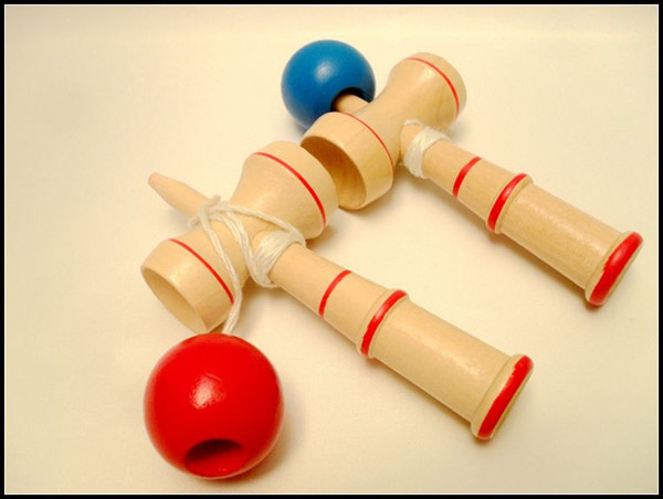 13CM small size Kendama Ball Japanese Traditional Wood Game Toy Education Gift red blue 2 Colors novelty toys gift J071503# DHL FREESHIP