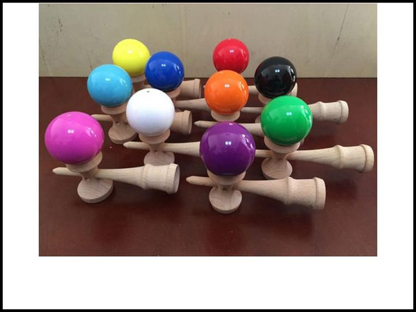 18.5CM big size Kendama Ball Japanese Traditional Wood Game Toy Education Gift random Colors novelty games toys gift J071502# DHL FREESHIP