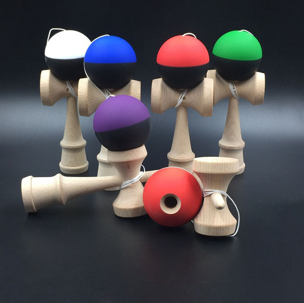 18.5cm Kendama Ball Toy Double elasticity painting beech Wooden Japanese Traditional Funny Sword ball Game Education Toy Christmas gift