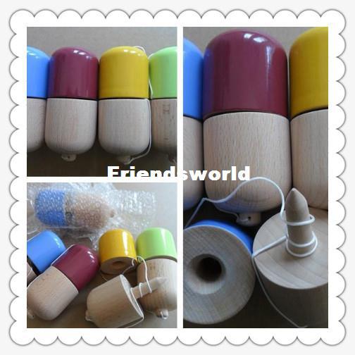 Free Shipping 11x5CM Glossy Pill Kendama Toy Japanese Traditional Wood Game Kids Toy PU Paint & Beech 100PCS