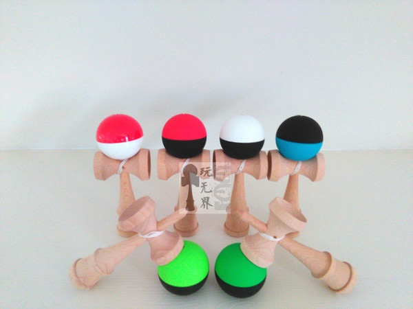 High quality 25cm large two-color rubber Paint Kendama Ball Wooden toys Game Ball Japanese Traditional Toy Balls Educational Toys Free DHL