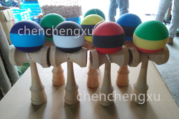 Kendama Ball Wood Game Toy Education Gift Kendama Striped Wooden Technique Japanese Traditional Kids Girls Boys Children Stripe Toys Sports