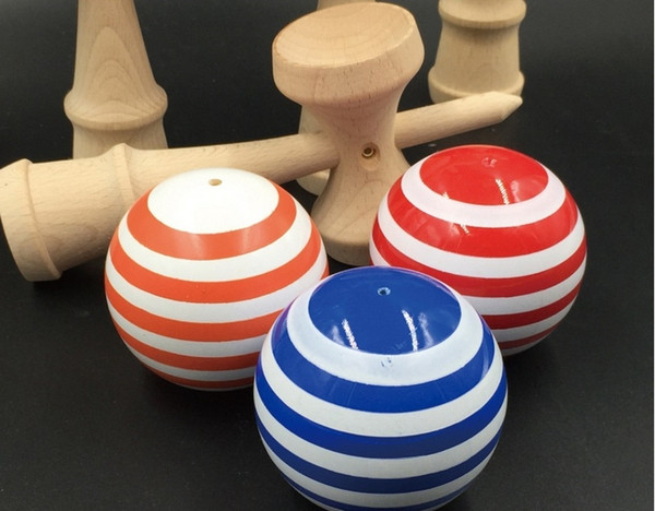 100pcs 25cm Professional Glossy Kendama Ball Japanese Traditional Wood Game Kids Toy PU Painted & Beech Leisure Sports