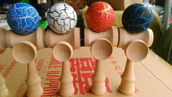 200pcs Size 20.5cm 5 cups Japanese beech Game Kendama Ball colorful Paint tribute professional free DHL