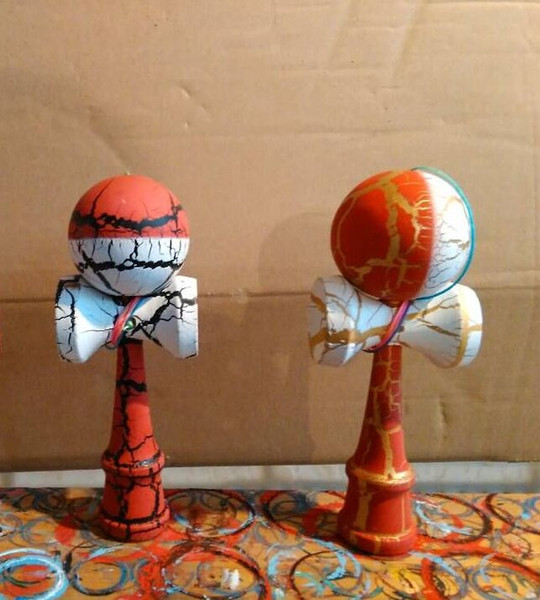 200pcs new 18.5cm Crack Paint Kendama Ball Skillful Juggling Game Ball Japanese Traditional Toy Balls Educational Toys Free shipping