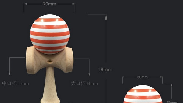 130pcs Professional Glossy Kendama Ball Japanese Traditional Wood Game Kids Toy PU Painted & Beech Leisure Sports