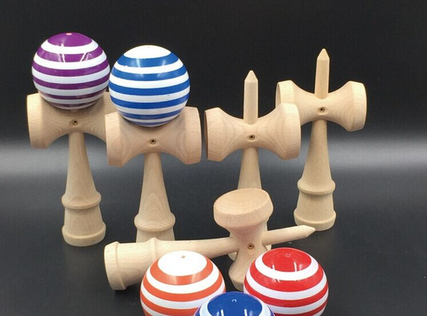 100pcs Professional Glossy Kendama Ball Japanese Traditional Wood Game Kids Toy PU Painted & Beech Leisure Sports