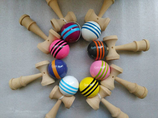 new ! 50pcs 25cm jumbo Professional Glossy Kendama Ball Japanese Traditional Wood Game Kids Toy PU Painted & Beech Leisure Sports