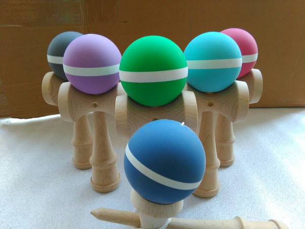 200piece colorful 18.5cm Rubber paint Game ball skills with a sword jade jade sword ball sword flexible paint kendama ball wholesale