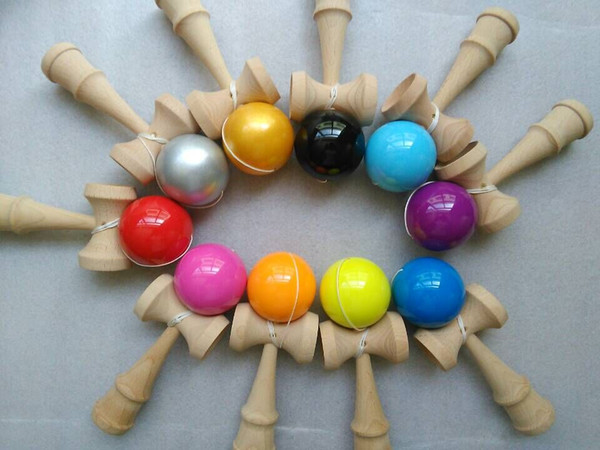 100pcs/lot free DHL 12.5cm pu Kendama Ball Skillful Juggling Game Ball Japanese Traditional Toy Balls Educational Toys