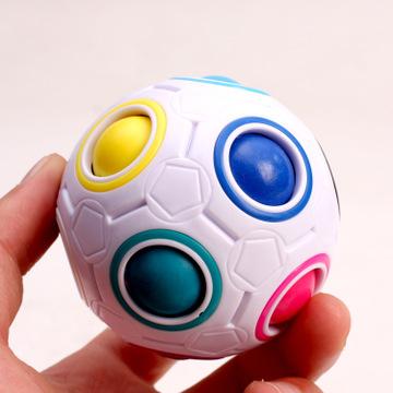 Rainbow Ball Rubik Cube Magic Cube Speed Football Fun Creative Spherical Puzzles Kids Educational Learning Toy game Decompression Rubik Cube