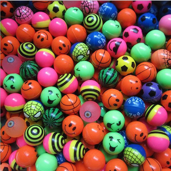100 Pcs/Lot Toy Ball 32 mm Mixed Bouncy Ball Child Elastic Rubber Ball Children Kids of Pinball Bouncy Toys toy balls