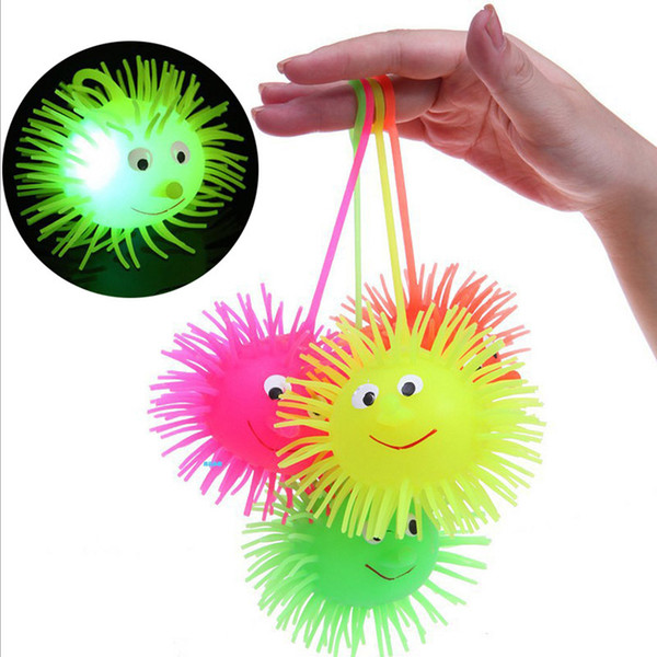 Glowing Puffer Ball Glowing Hedgehog Elasticity Flash Hair Ball Vent Toy Ball Kids Toys Funny Toys Children Baby Toys