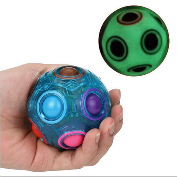 New magic ball magic rainbow ball children's educational toys creative rainbow cube plus lanyard Luminous ball decompression toys