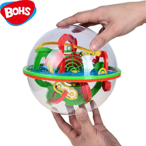 BOHS 100 Steps Small Big Size 3D Labyrinth Magic Rolling Globe Ball Marble Puzzle Cubes Brain Teaser Game Sphere Maze