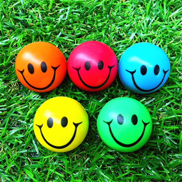 Kids Bouncing Ball Magic Balls Novelty Gag Toys Children's toys smiley Rubber bouncy ball Multi-color random delivery 2184