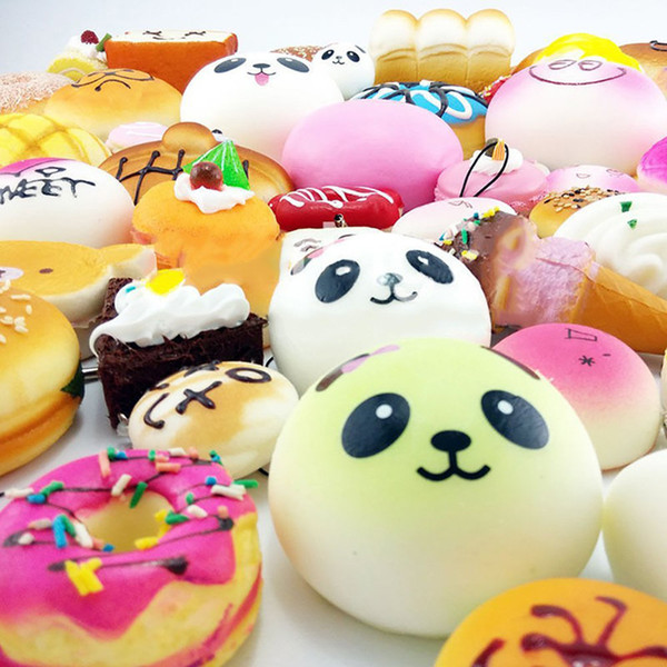 Wholesale Kawaii Squishy Rilakkuma Donut Soft Squishies Cute Phone Straps Bag Charms Slow Rising Squishies Jumbo Buns Phone Charms