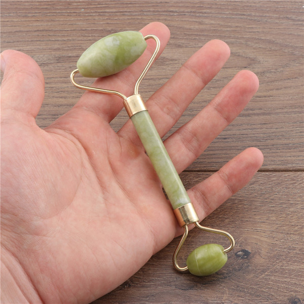 Facial Massage Roller Double Heads Jade Stone Face Lift Hands Body Skin Relaxation Slimming Beauty Health Care 6pcs/