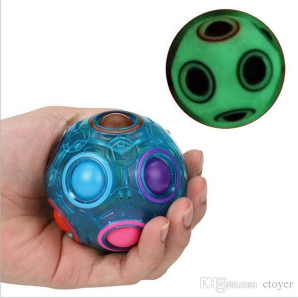 New magic ball magic rainbow ball children's educational toys creative rainbow cube plus lanyard Luminous ball decompression toys