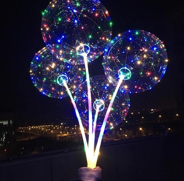 New Bobo Ball LED line with Stick Wave Ball 3M String Balloon light Up for Christmas Halloween Wedding Birthday Home Party Decoration