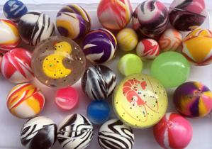 Color rubber 22mm solid bouncing ball children's toys bouncing ball twister egg doll Spider-man magic eye animal rubber ball
