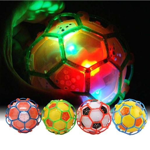 Flash LED Dance Football Ball Baby Toys LED Light Flashing Bounce Ball children creative dancing bouncing ball with rope Kids Gift free ship