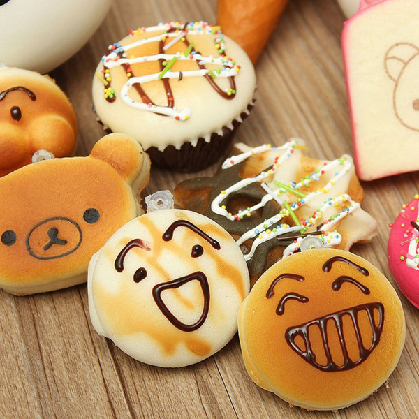 Kawaii Squishy Rilakkuma Donut Soft Squishies Cute Phone Straps Bag Charms Slow Rising Squishies Jumbo Buns Phone Charms Free 