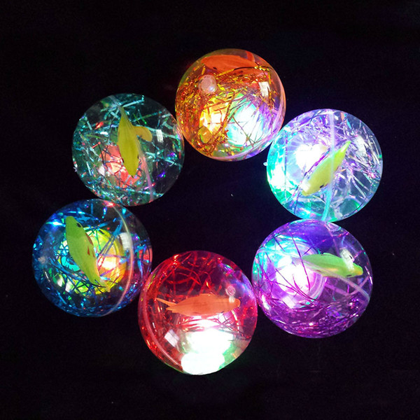 5PCS/lot 6.5cm Exquisite Flash LED Dazzling Bouncing Ball Shaking Throw cute Fish tail moving Auto On Off Outdoor Toy Birthday gift