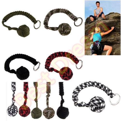 Hot New Monkey Fist Paracord Self Defense Keychain 550 Military Steel Ball Survival out Self Defense Outdoor