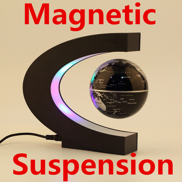 Magnetic Levitation Floating Globe World Map Display Magnets Suspension Tellurion 3 inch LED Light Anti Gravity Earth Toys Home Decoration