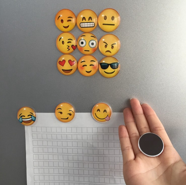 13 styles cartoon emoji glass cabochon magnetic sticker cute emoji pattern dome glass fridge magnet free shipping