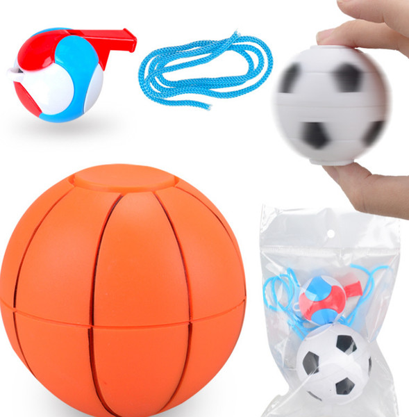 Tabletop Fidget Spinner Finger Football Toy Anti Stress Worldcup Mini Whistle Hand Spinner Soccer Basketball J