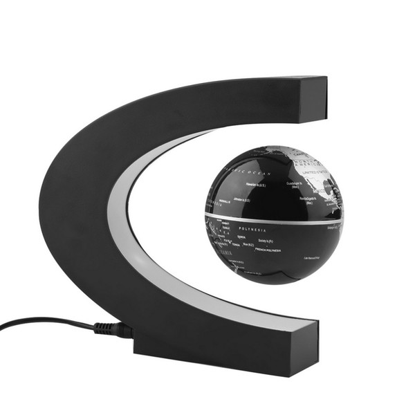 Hot Magnetic Levitation Floating Globe C shape World Map Anti-gravity earth Globe LED Light Home Decoration Santa Birthday Gift