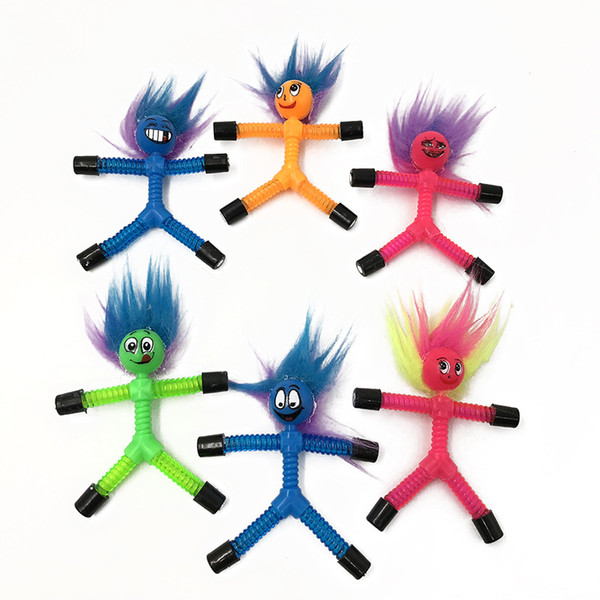 colorful Magnet Bendy Men Kids Funny Toy Expression spring magnet people creative magnetic fight take decompression puzzle children's toys