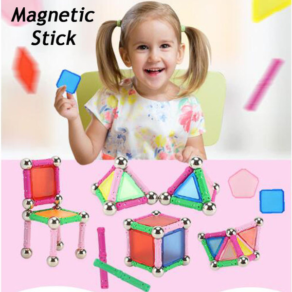 DIY Puzzle Magnetic Stick Intellect Rod Building Blocks Brain Teaser Game Educational Kids Toy Best Gift