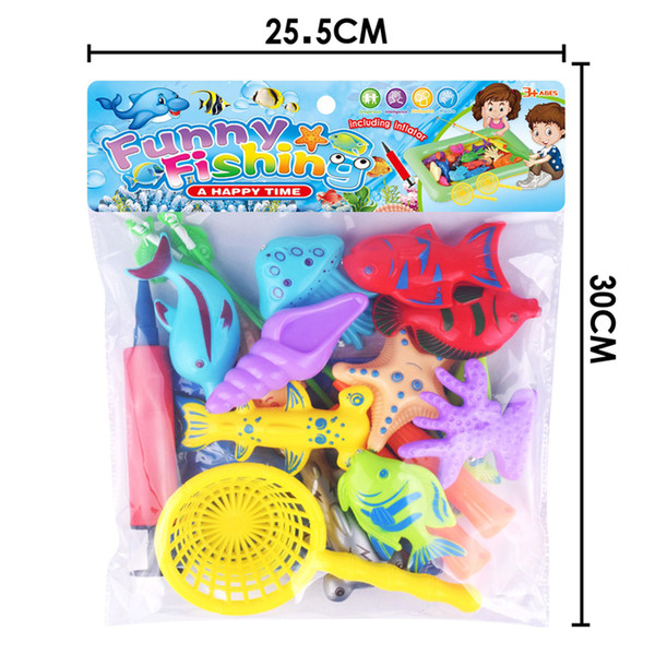 18 Kit Set Double Rod Magnetic Fishing Toy children's toy