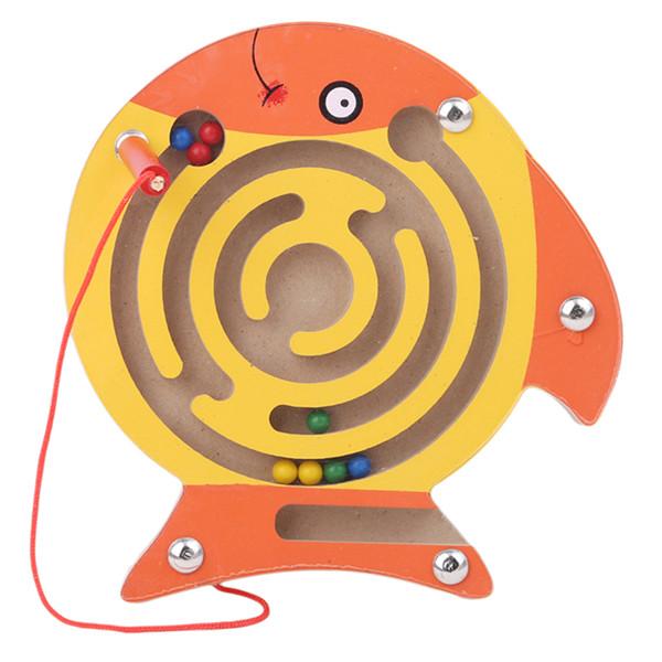 Children Magnetic Maze Toy Kids Wooden Puzzle Game Toy Kids Early Educational Brain Teaser Wooden Toy Intellectual Jigsaw Board